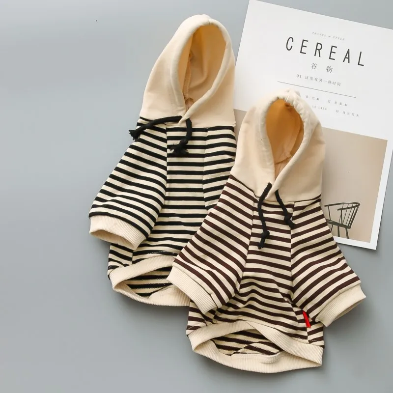 

Cotton Striped French Bulldog Hoodies Pet Dog Clothes For Small Dogs Pets Clothing Chihuahua Clothes Pug Costume Yorkshire Oufit