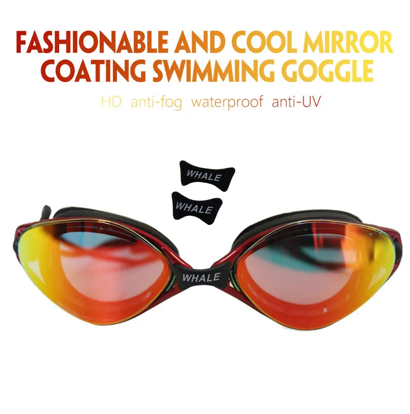 Whale Men Women Professional Adults Waterproof Anti-Fog Lens Swim Goggles Breaking UV silicone swimming glasses Eyewear in pool 2