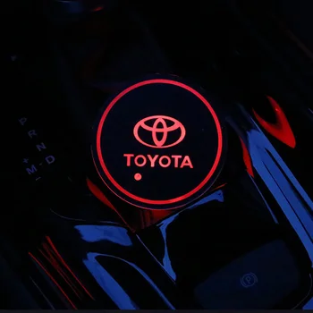 

1pc LED Car Luminous Light Anti Slip Water coaster pad For Toyota Corolla rav4 Camry Yaris Car Accessories car styling