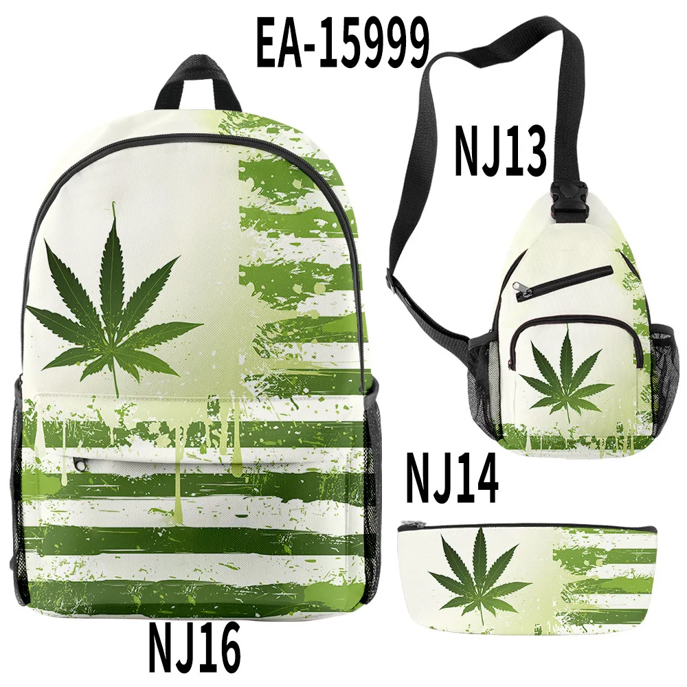 thumbnail image 1 of Mochila de moda con impresión 3D 2021, mochila con hojas, mochila para hombres y mujeres, mochila para estudiantes, compatible con personalización, 1 of 5