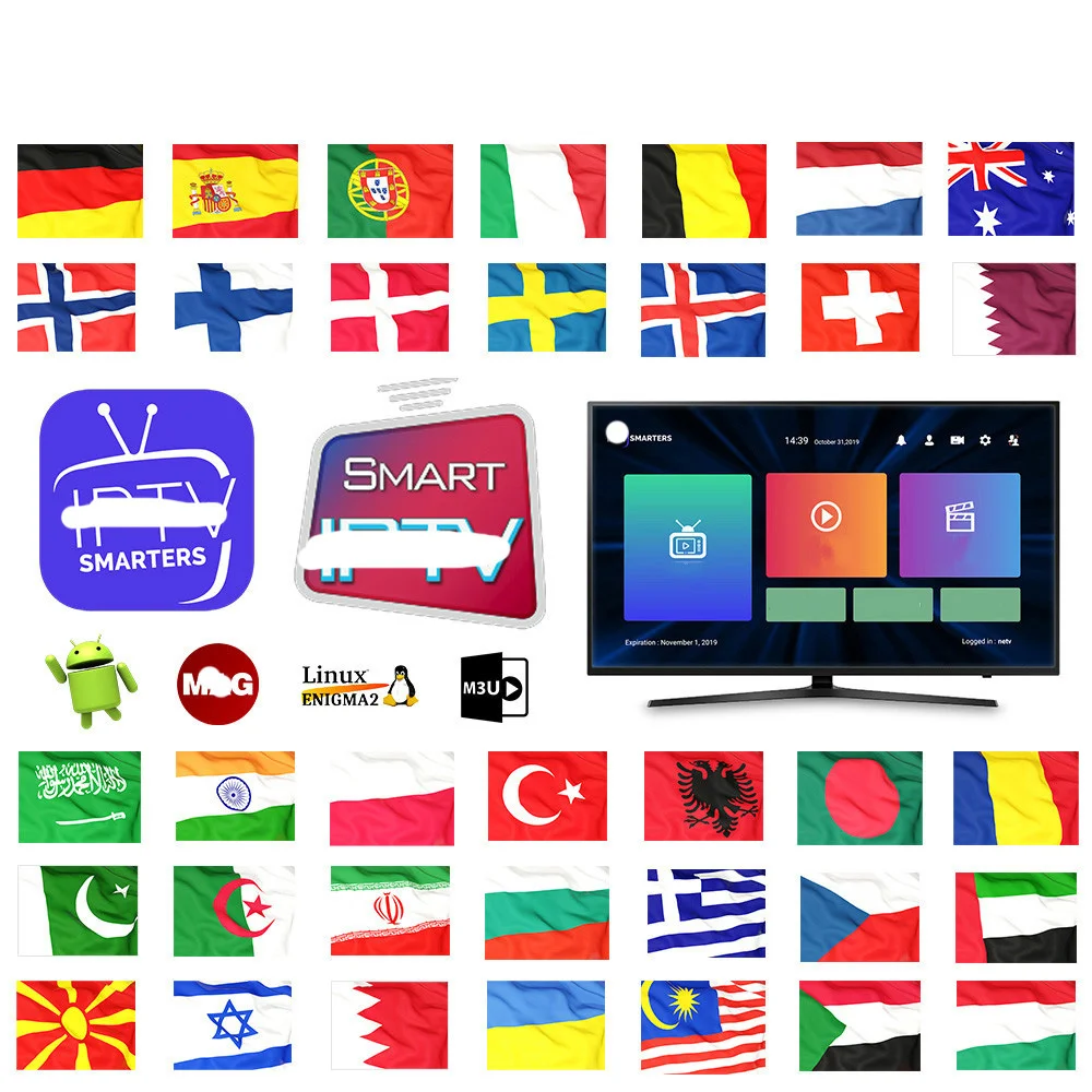 

M3U Playlists Internet Protocol Television Subscription for Android Box Smart TV Mag FHD VOD Lives