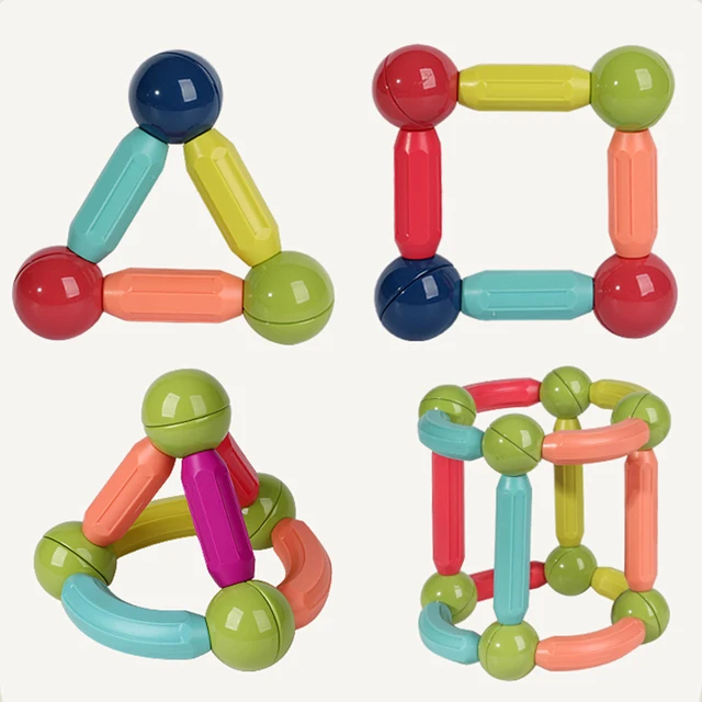 QWZ Magnetic Constructor Block Designer Set Magnet Stick Rod Building Blocks Kids Montessori Educational Toys For