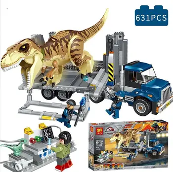 

Jurassic World Park Series T. Rex Transport Model Building Block Brick Toys For Children Gift Compatible Lepining