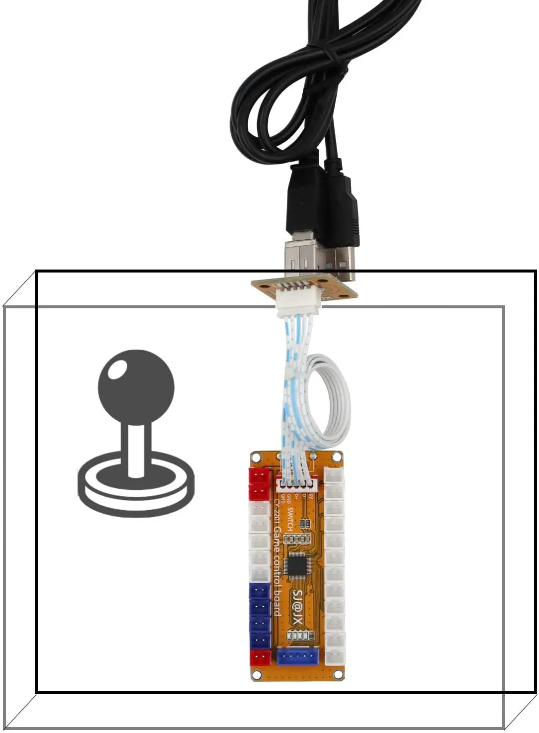 Joystick para Nintendo 5 em 1 Zero Atraso Codificador Jogo Gamepad Led Botão Controlador Switch pc Ps3 Retropie Framboesa pi Mame Usb - Image 3