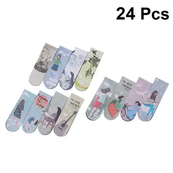 

24Pcs Bookmark Cartoon Bookmarks Magnet Bookmark Creative Bookmarks Personalized Bookmarks Office Stationery School Accessory