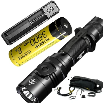 

NITECORE P26 1000LM LED Infinitely Variable Brightness Tactical Flashlight Rotary Swith Hunting Torch with Battery Ui1 charger