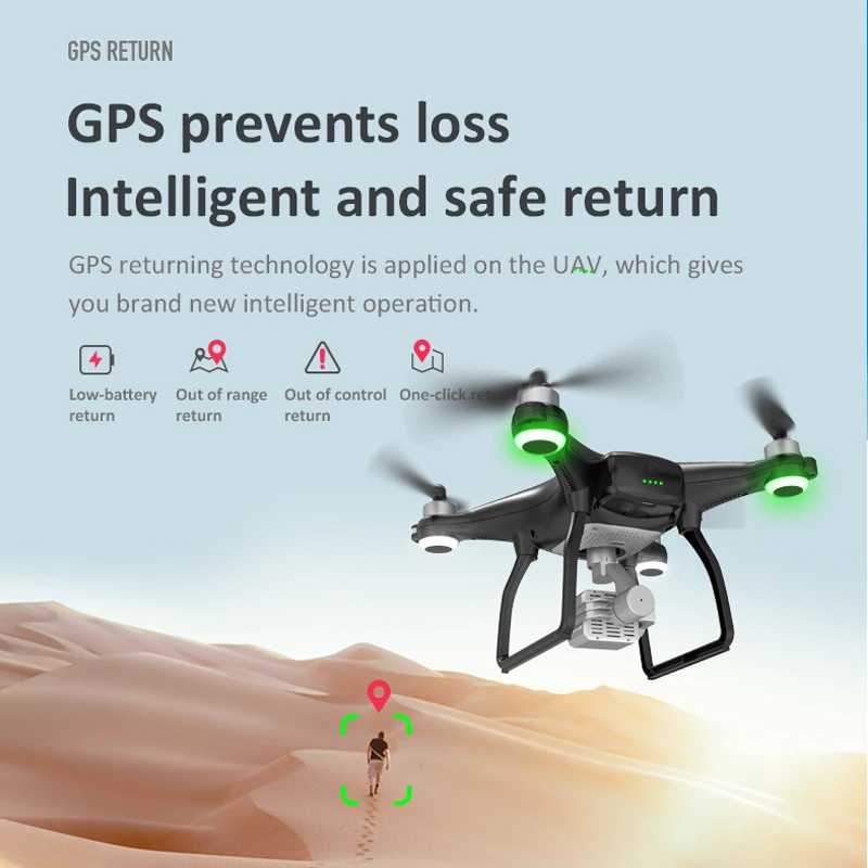 Квадрокоптер SALMOPH X35 с GPS Wi Fi HD камерой 4K и трехосевым шарнирным подвесом