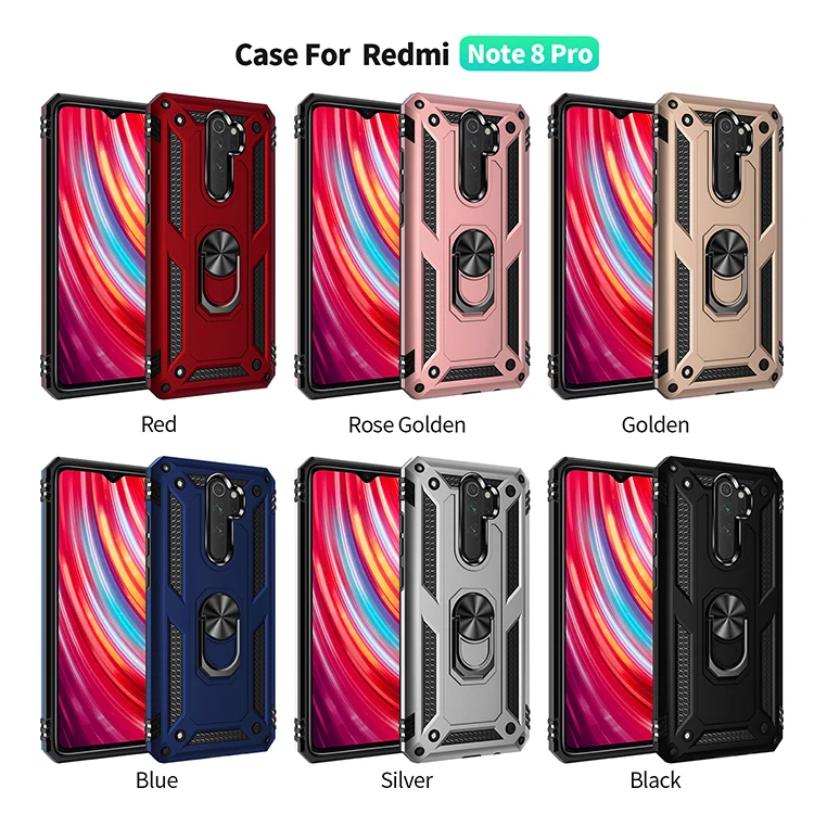 Shockproof Phone Case With Finger Ring For Xiaomi Redmi Series_voghion.com