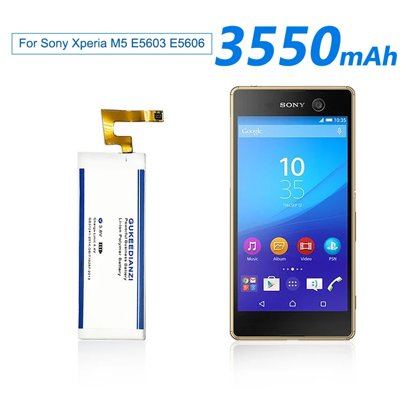 Аккумулятор GUKEEDIANZI 3550 мАч для Sony Xperia M5 E5603 E5606 E5653 E5633 E5643 E5663 E5606|mobile phone battery|phone