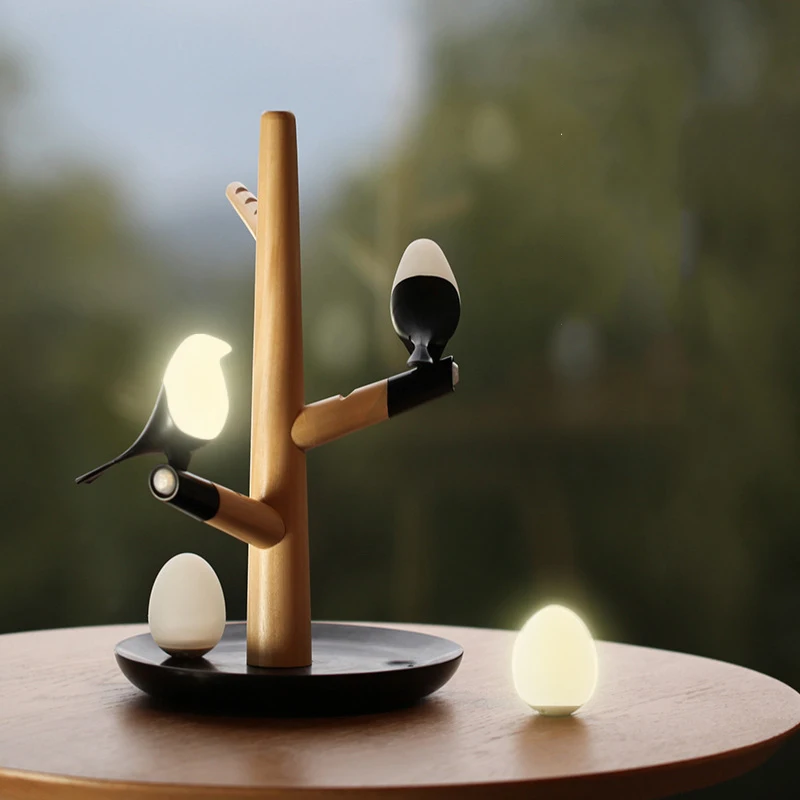 Magpie Bird USB зарядное устройство ночной Светильник Интеллектуальный Вибрационный индукционный светодиодный настольный светильник маленькие яйца светодиодный светильник домашний декор Новинка подарки