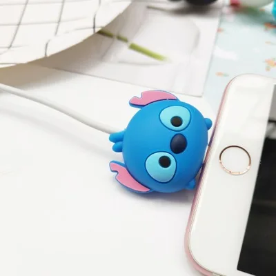 Stitch Защитный кабель с мультипликационным принтом, защитный чехол для iPhone 8 Plus 4, 4S, 5, 5S, SE, 5C, 6, 6 S, 7 X, Xs, Max, XR, чехол для iPhone 7 Plus - Цвет: Stitch