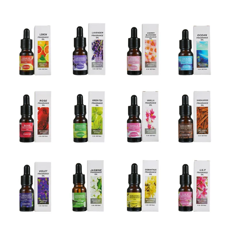 10ML/Bottle Essential Oils for aroma diffuser air Humidifier Aromatherapy Water soluble Oil 12 Kinds of Fragrance