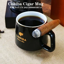 2021 nowy COHIBA Cigar Holder klasyczny ceramiczny 2 w 1 cygaro reszta popielniczka Montecristo kubek okrągły 1 Slot prezent dla przyjaciela