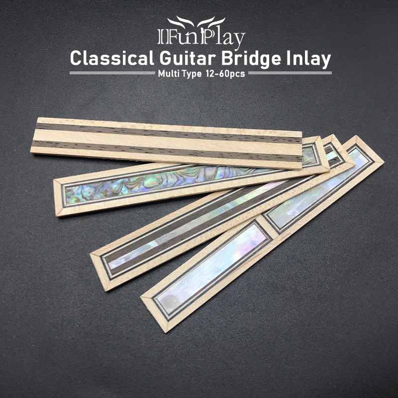 

12/60pcs Classical Guitar Bridge Inlay Wood Frame Rosewood Series Stringed Imitation Abalone Bridge Tie Block Guitarra Parts