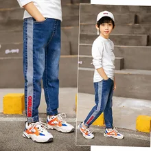 Детская одежда; джинсовые брюки для мальчиков; коллекция года; весенняя одежда; стиль; тонкие длинные брюки для мальчиков; детские свободные брюки до лодыжки