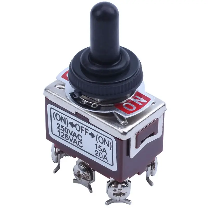 AC 250V 15A DPDT On/Off/On Мгновенный Переключатель с водонепроницаемой загрузкой