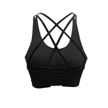 

Fitness Sports Bra for Women Push Up Solid Color Cross Back Running Gym Training Workout Femme Padded Underwear New