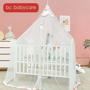 

BC Babycare Baby Crib Netting Mosquito Net Adjustable Hanging Round Lace Bed Sofa Soft 360° Full Over Mesh Mosquito Net