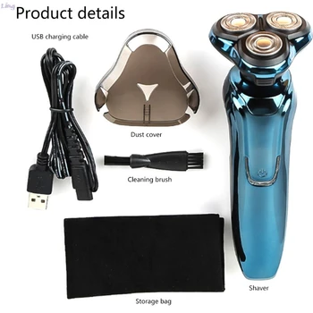

4D Smart Electric Shaver Men Wet Dry Waterproof Razor Cordless Rechargeable Set Y98B