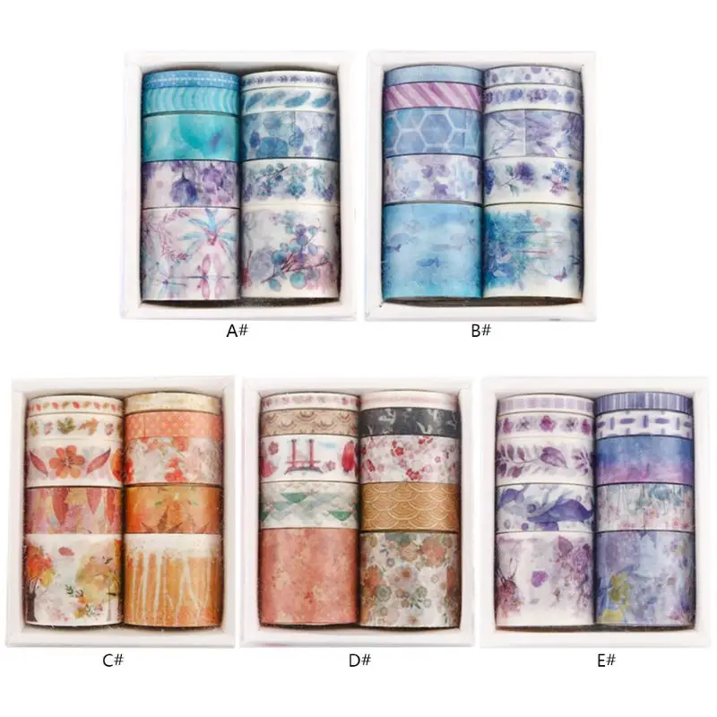 

10Pcs/Box Washi Tape Fantasy Ocean Beautiful Flowers Plants Leaves Washi Tape Diy Decoration For Scrapbooking