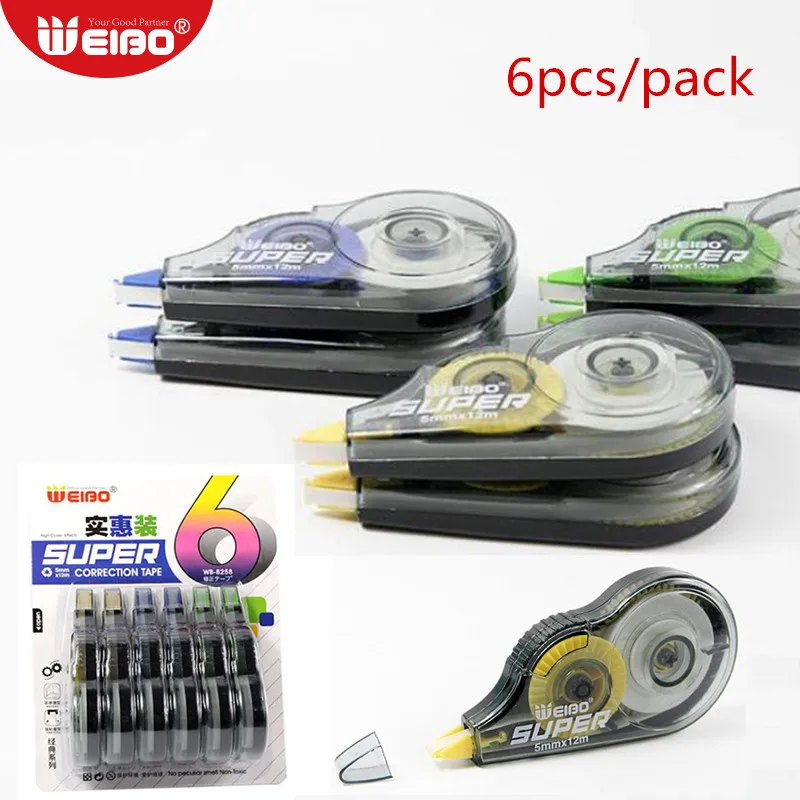 

6pcs 12 meters Correction Tapes School Stationery For School Supplies Office Students Writing 5mm Correct Tape