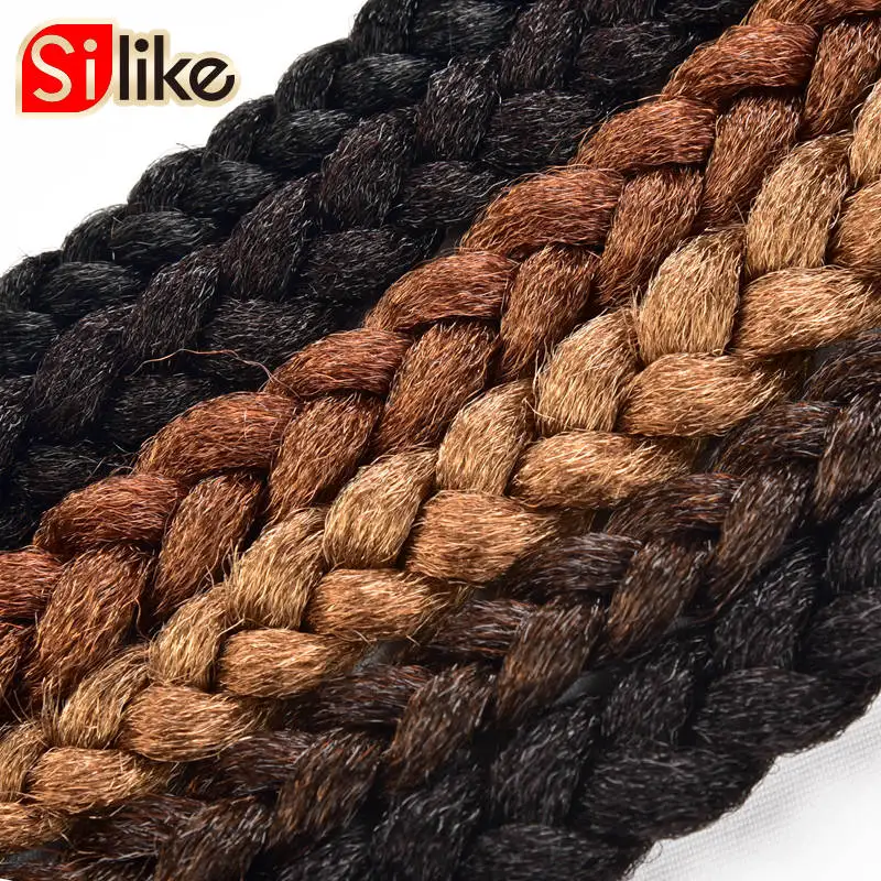 22 inch Crochet Box Braids 12 Strands Synthetic Braiding Hair Burgundy Micro Braids crochet hair extensions