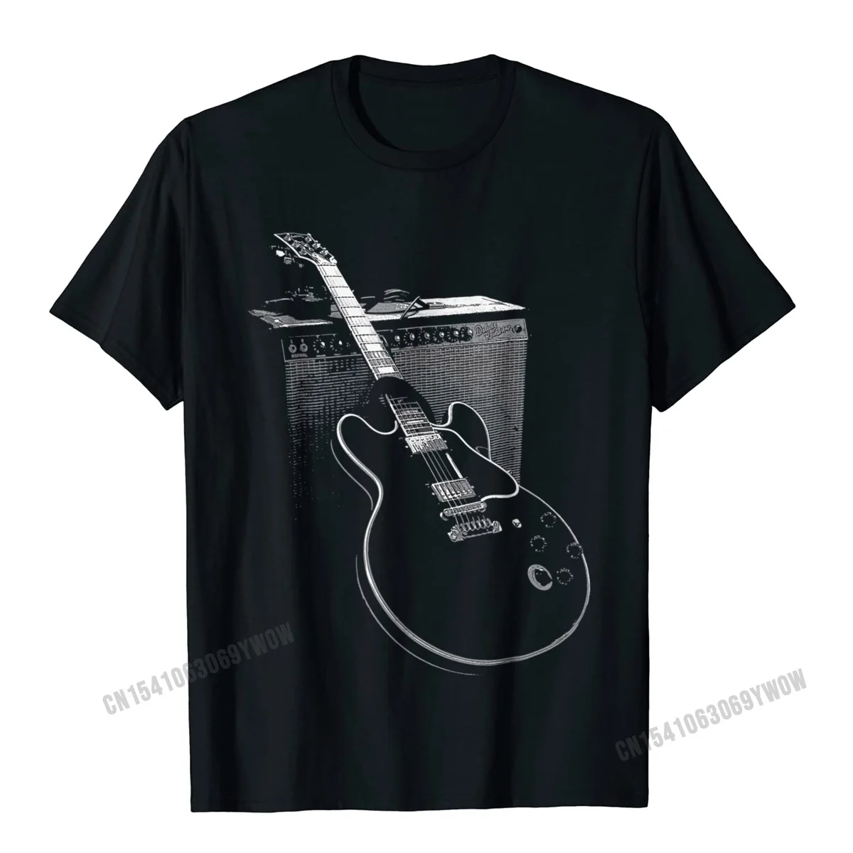 Casual comfortable T-Shirt Fashionable Father Day Short Sleeve Round Neck T Shirt All Cotton Student Simple Style Tee-Shirts Legendary Blues Guitar and Amp T Shirt__1094 black