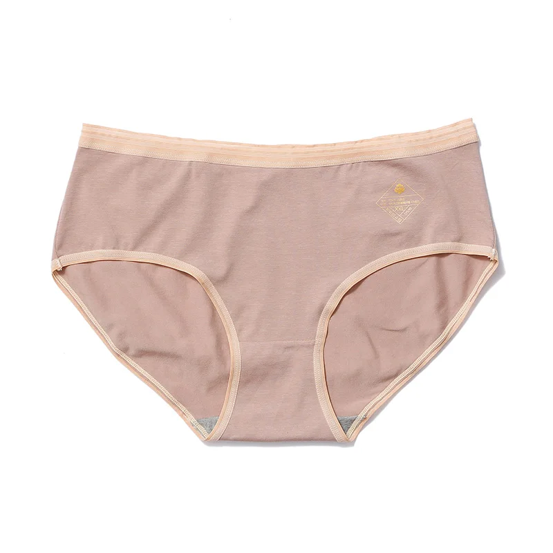 LightBrown XXL-XXXXL, большие размеры, женские трусы, бесшовные трусы из хлопка, средняя талия, мягкое нижнее белье, удобное, дышащее, женское нижнее белье - Цвет: LightBrown