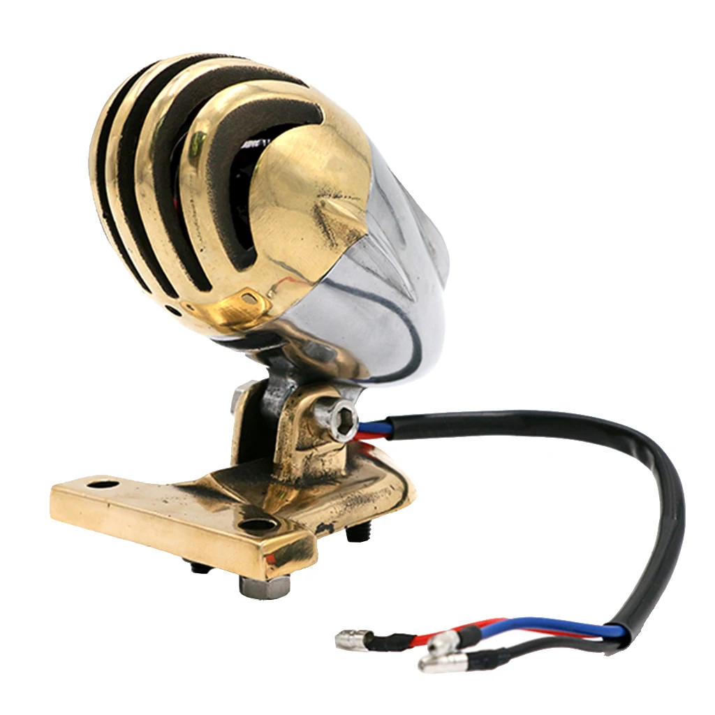 Motorcycle License Plate Lamp Turn Signal Light for Daytime Running Light Suitable for Most Vehicles, Brass 12V