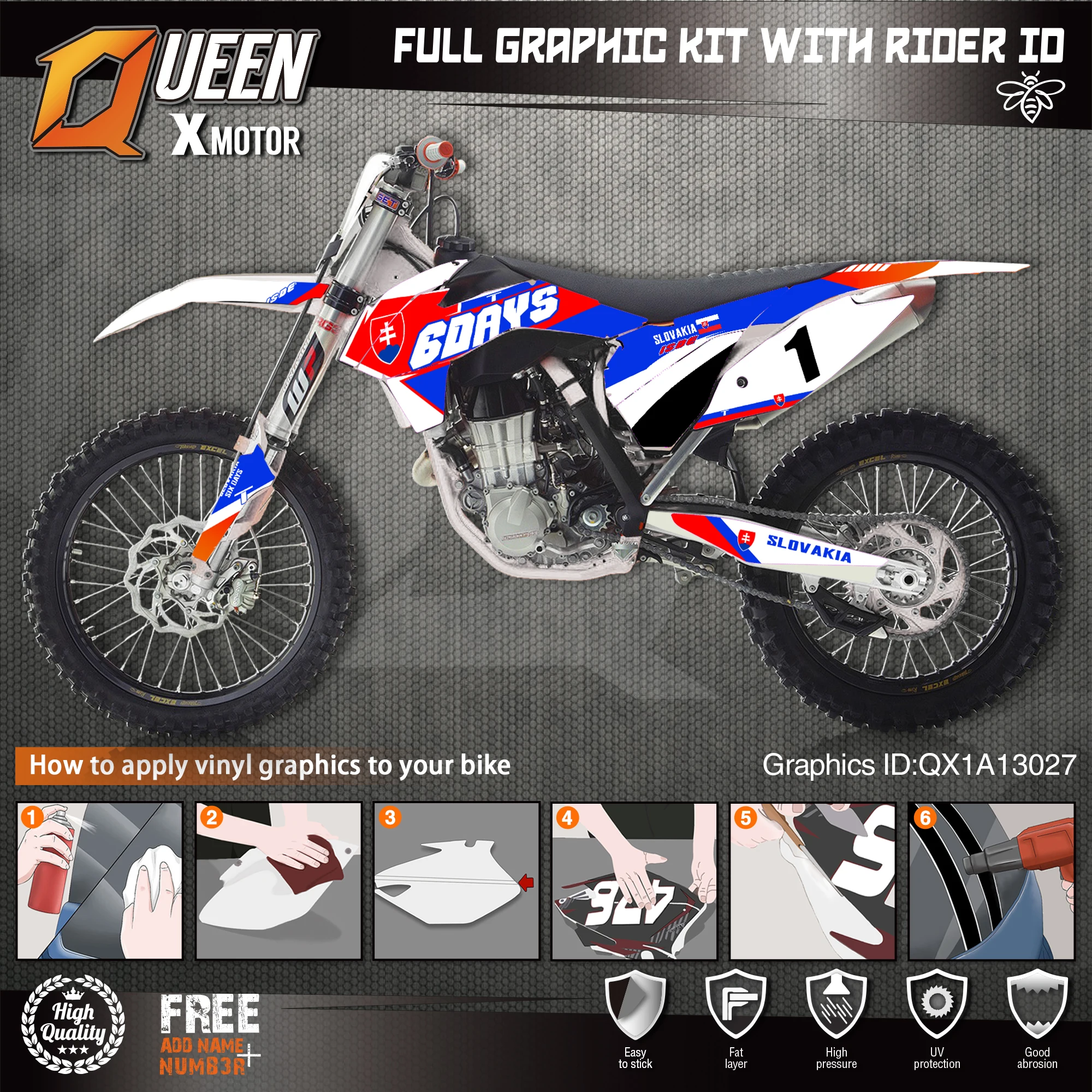 QUEEN X MOTOR Custom Team графические наклейки 3M Набор наклеек для KTM 2013 2014 2015 SX SXF 2016 EXC XC W