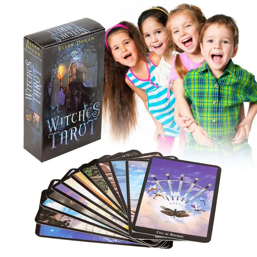 

1 Box 78 Cards Witch Tarot Deck Future Fate Indicator Forecasting Cards Table Game FO Sale