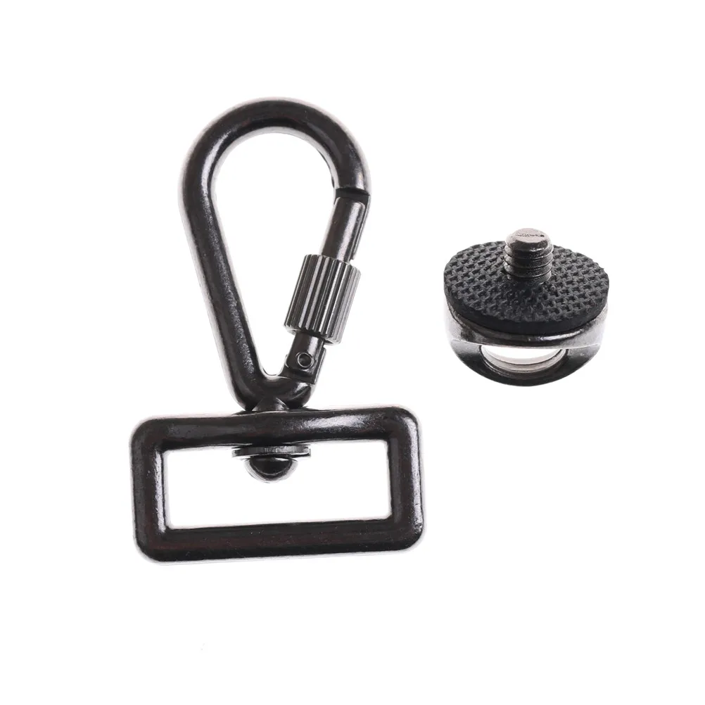 2PCS Zinc Alloy Camera 1/4"  pod Mount+1/4"Hook Connecting Adapter For Shoulder Sling Neck Strap Belt Camera Bag Case