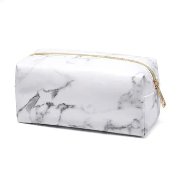 

Women Large Capacity Cosmetic Bag Marble Make Up Bag Portable Toiletry Purse Student Travel Student Stationery Storage Case Kit