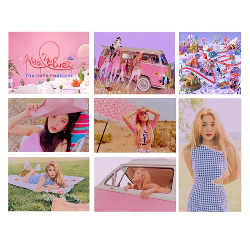 Kpop красный бархатный мини-альбом фото липкая карта Фотокарта Wendy Joy карты с кристаллами стикер 24 шт./компл