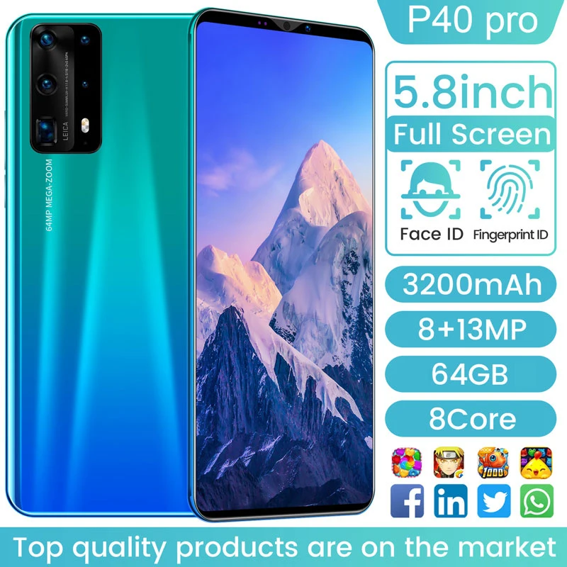 5.8 Inch Newest P40 Pro Global Version 4G Cheap