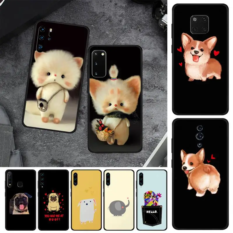 Милый чехол для телефона Corgi Lovely Pug Lord Dog Animal Huawei Y6 Y7 Y9 Prime 2019 2018 Y9s Pro Lite Nova 3 2 5T 7Se A5i |