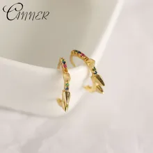 Серьги CANNER Rainbow CZ Huggie женские дешевые серьги гвоздики красочная заклепка с хрусталиком Huggie ювелирные изделия серьги из стерлингового серебра 925 пробы