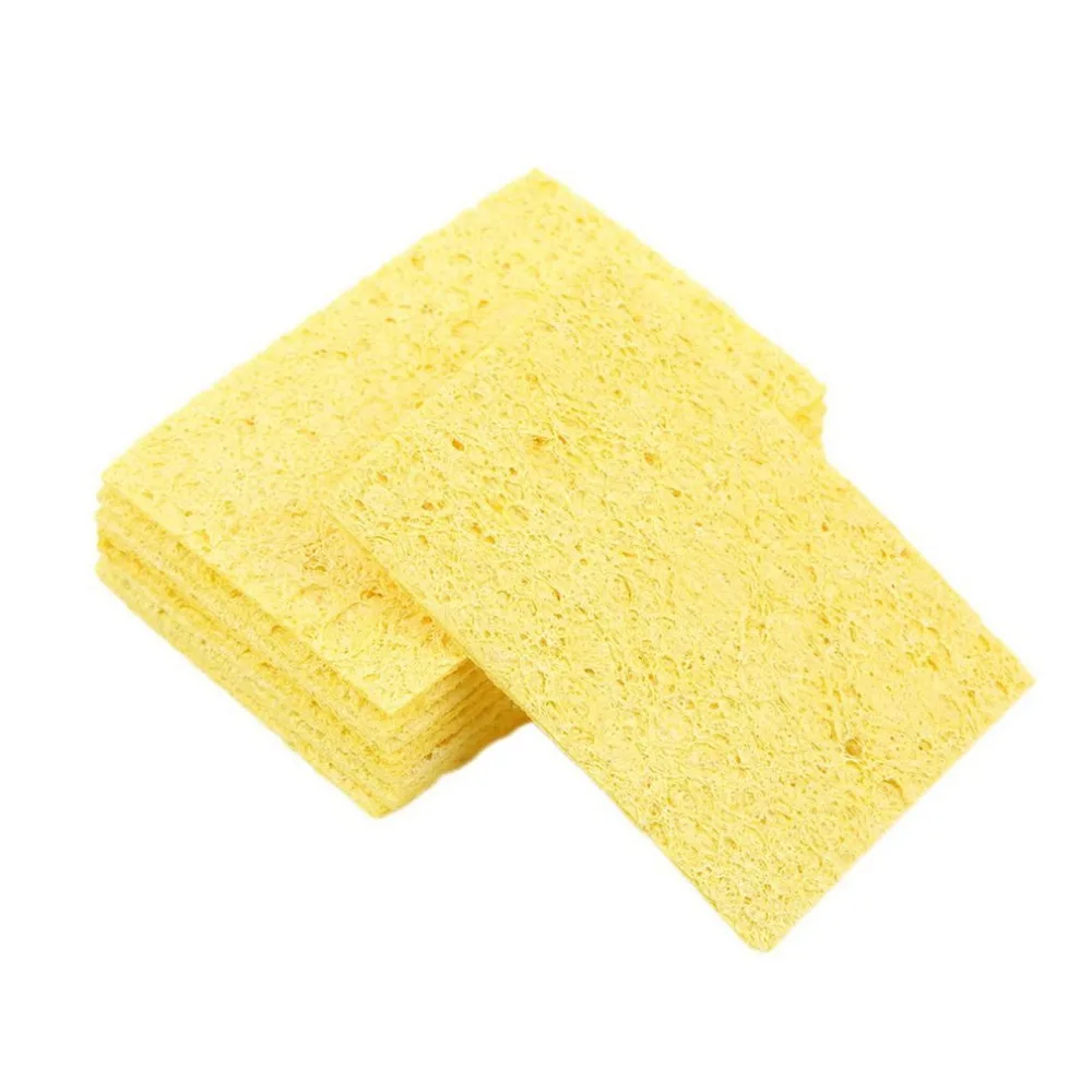 hot stapler Hot!10pcs/bag Quality High Temperature Resistant Heatstable Solder Cleaning Yellow Sponge Cleaner Pads soldering iron cleaning lincoln electric ac 225 arc welder