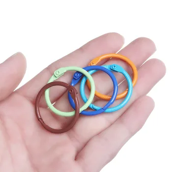 

5Pcs 30mm Metal DIY Colorful Loose-leaf Ring Small Painted Keyring Binding Book Hoops Hanging Keychain Ring School Office Supply
