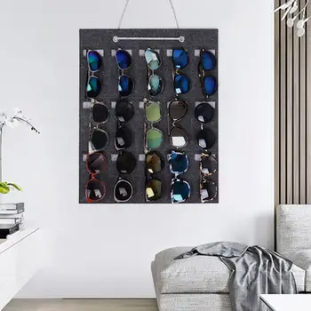 

European Simple Fashion 15 Slot Practical Portable Sunglasses Holder Storage Organized Hanging Bag 634D