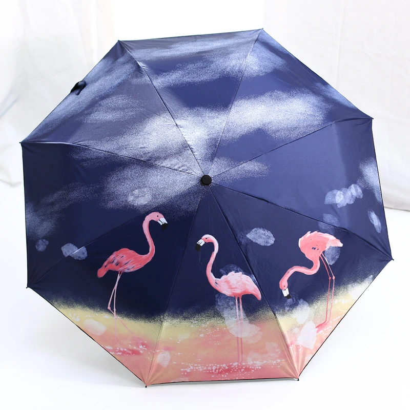 Paraguas de dibujos Mujer, Paraguas Plegable con de flamenco, rosa, creativo, a la moda, protección UV, resistente al viento| Paraguas| AliExpress