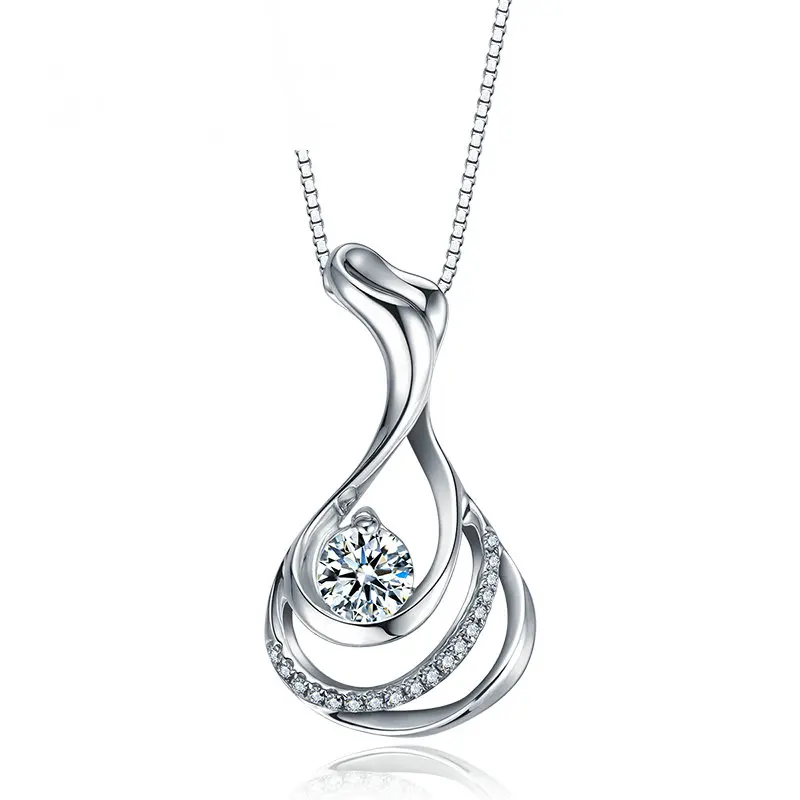 0.15ct/Центральный камень+ 0.05ct/боковой камень Ручной работы 18K золото натуральный алмаз кулон ожерелье для женщин Свадьба- DHL
