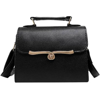 

Litchi Pattern Fashion Handbag Korean Version Of The Simple Shoulder Messenger Bag Twist Lock Handbag