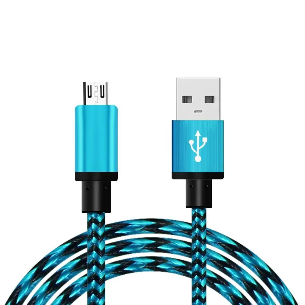 1m Micro USB Cable Short Fast Charging Nylon USB Sync Data Cord Mobile Phone Android Adapter Charger Cable for Samsung huawei