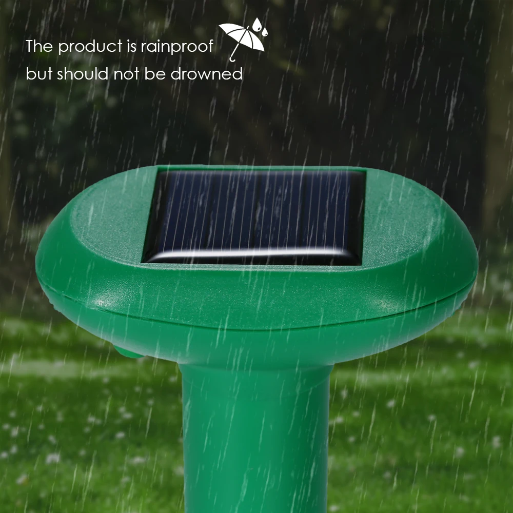 

Hot Solar Powered Sonic Mole Mouse Repeller Ultrasonic Mice Voles Snake Rodent Animal Repellent for Outdoor Lawn Garden Yards