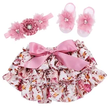 Шорты с оборками для маленьких девочек жемчужный головной убор с потрепанным цветком, комплект Детские шорты для девочек, roupas infantil Meninas шаровары для маленьких девочек