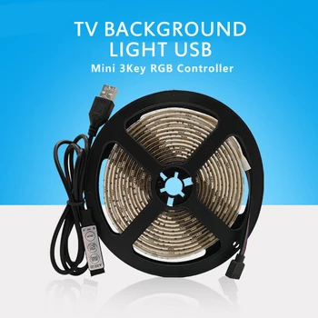 

LED Strip Light USB 3 key controller RGB DC5V Flexible LED Lamp Tape Ribbon RGB 1M 2M 3M 4M 5M TV Desktop Screen Diode Tape