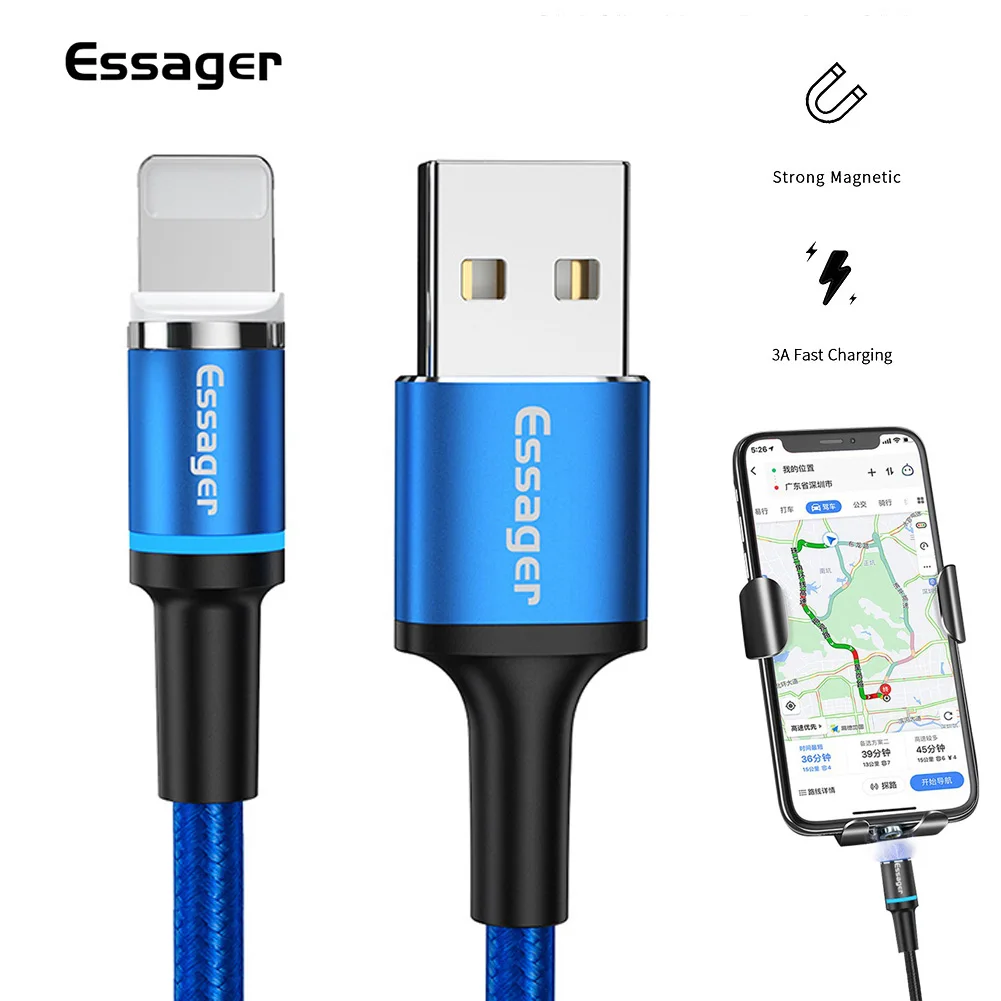 

Essager Magnetic Micro USB Type C Fast Charing Cable for IPhone Samsung XIaomi Huawei Charging USB Cord Magnet Charger Adapter