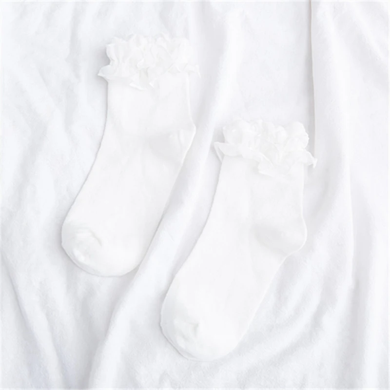 Японские милые белые и черные кружевные носки в стиле Лолиты; носки в стиле ретро с рюшами для танцев и балета; милые носки с оборками и цветами; Носки для пилатеса