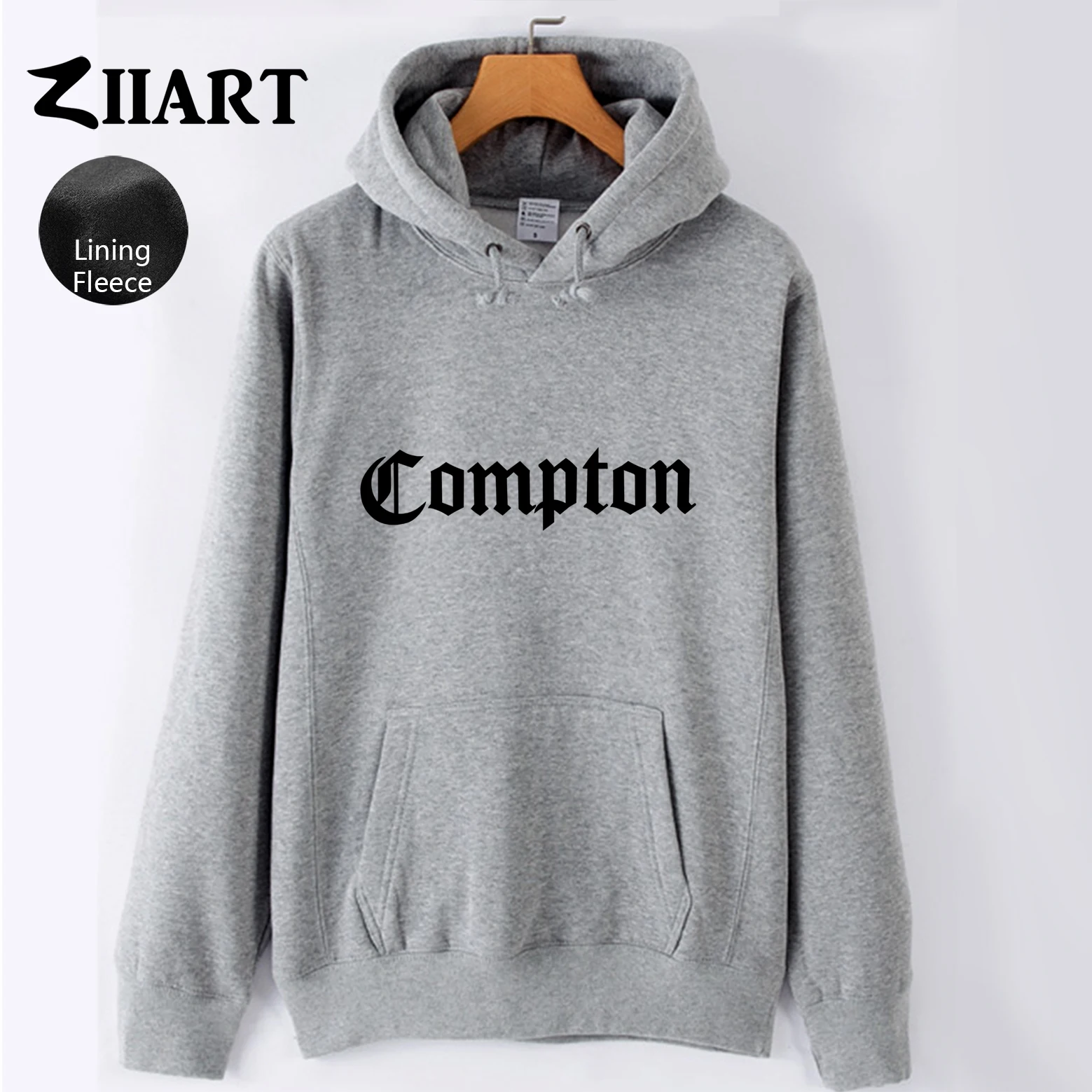 Compton Готический шрифт девушки женщина флис Толстовка Пара Одежда ZIIART - Цвет: Gray